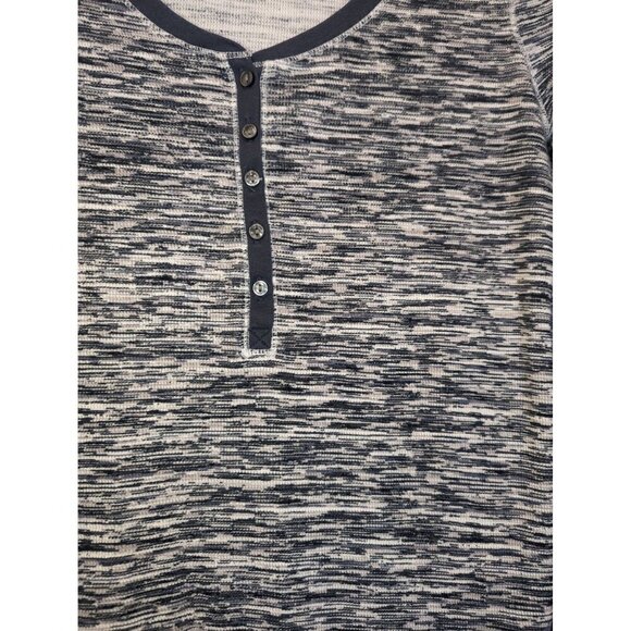 Victoria's Secret Women's Long Sleeve Henley Top Heather Blue Grey Small - Picture 2 of 5